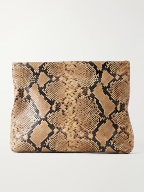 NILI LOTAN Jerry Snake-effect Leather Clutch