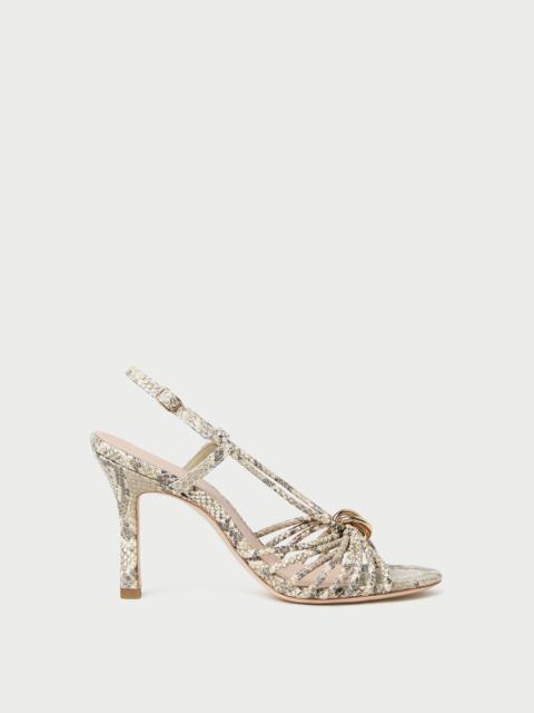 LOEFFLER RANDALL Mareka Snake Leather Heeled Sandal