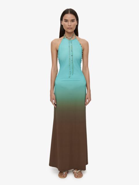 CHRISTOPHER ESBER Beach Quartz Halter Ombre Dress