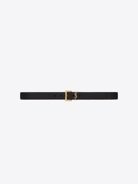SAINT LAURENT cassandre belt with square buckle in grained leather