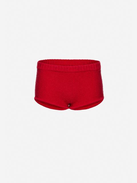 MAGDA BUTRYM Cotton and linen knit shorts in red
