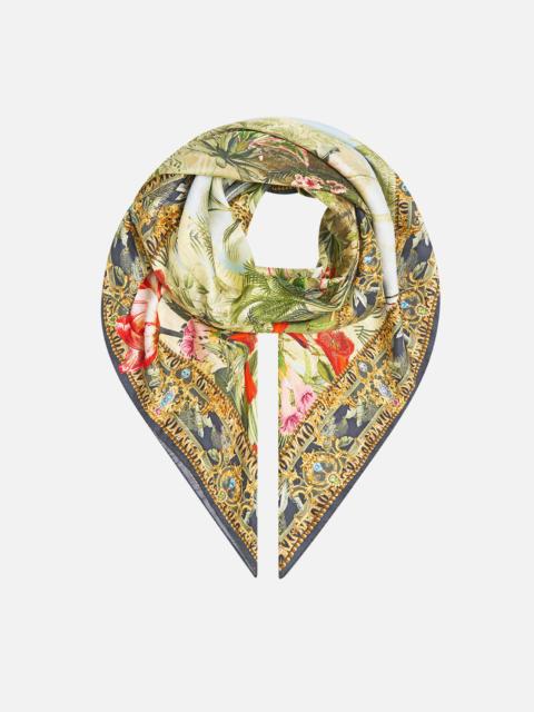 CAMILLA LARGE CRYSTALLED SILK SQUARE SCARF WANDERLUST EMPIRE