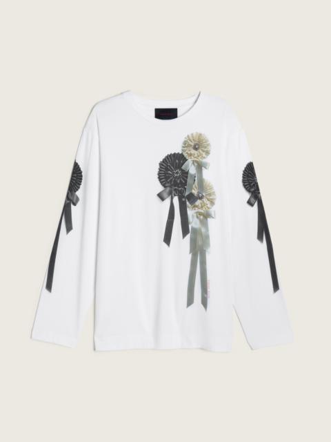 Simone Rocha Ribbon Rosette Print Long Sleeve T-Shirt