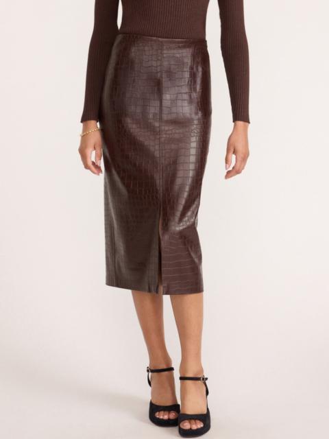BROCHU WALKER The Esme Croco Embossed Skirt