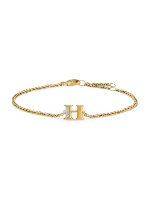 DAVID YURMAN Women's Petite Pavé Initial Chain Bracelet in 18K Yellow Gold - Initial H