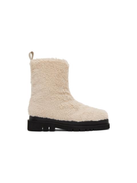 RECTO Off-White Alex Faux-Shearling Boots