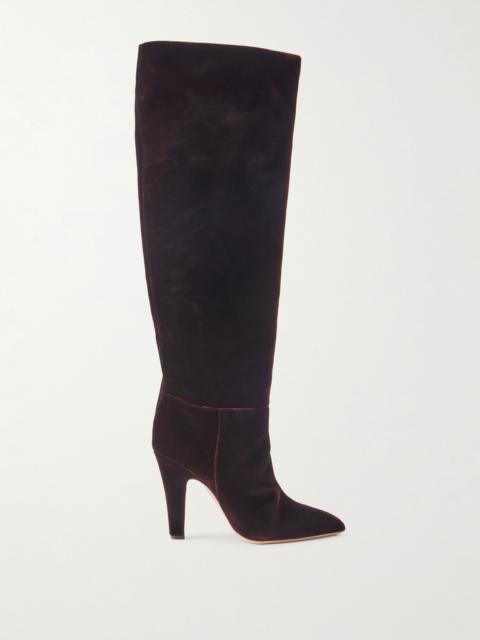 PARIS TEXAS Elsa Velvet Knee Boots