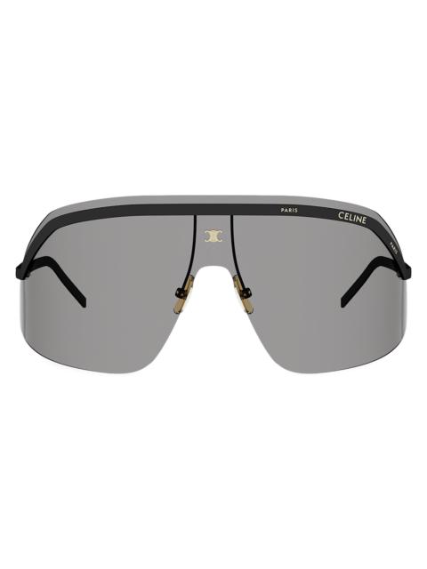 CELINE Women's Morning Shade Shield Sunglasses - Shiny Black Smoke