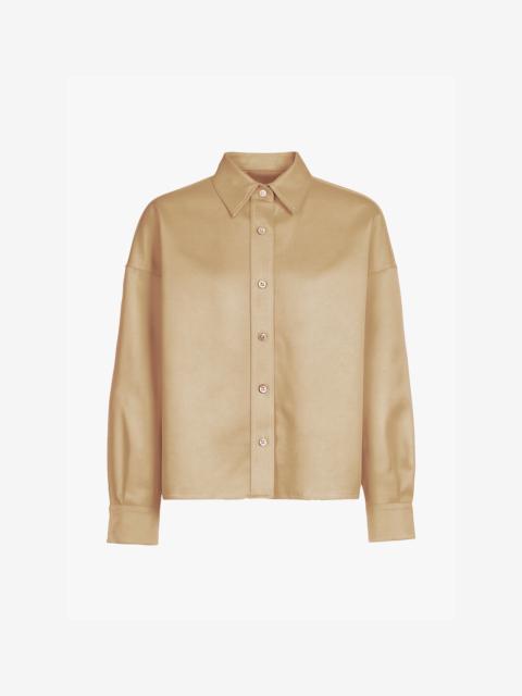 The Frankie Shop Arlen Satin Boxy Shirt - Beige