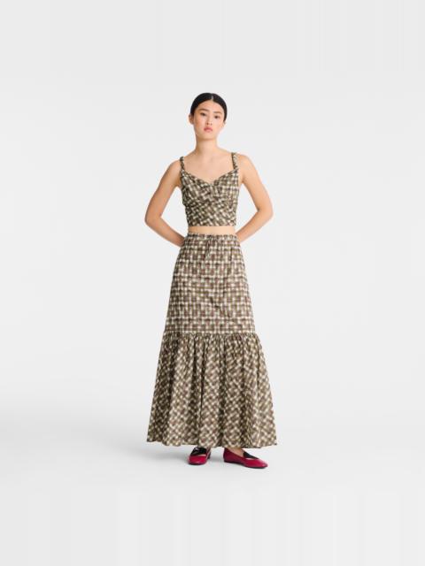 Longchamp Long skirt Artichoke - Vichy print veil