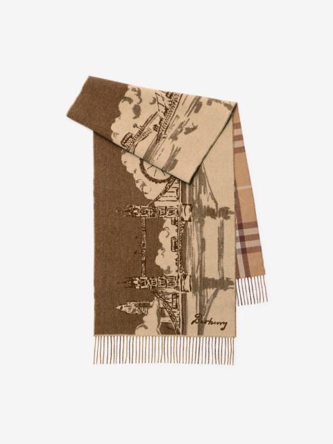 Burberry Wide River Thames Cashmere Scarf