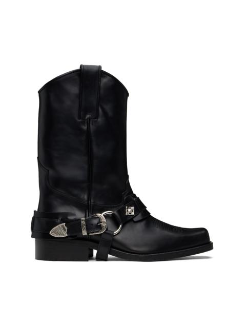 TOGA VIRILIS SSENSE Exclusive Black Hard Leather Boots