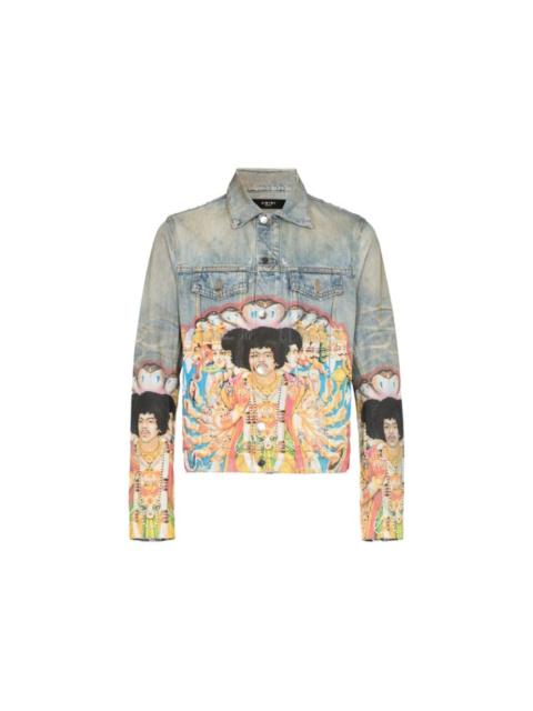 AMIRI AMIRI Jimi Hendrix Denim Trucker Jacket Bone Indigo