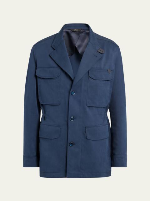 Brioni Men's Washed Silk Safari Jacket