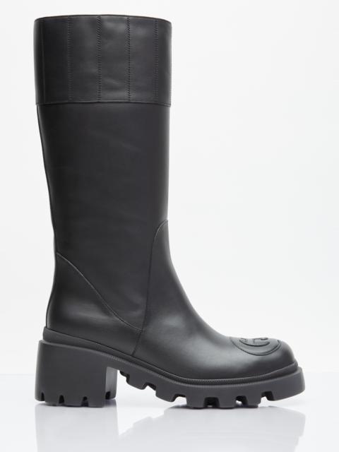 GUCCI Interlocking G High Leather Boots