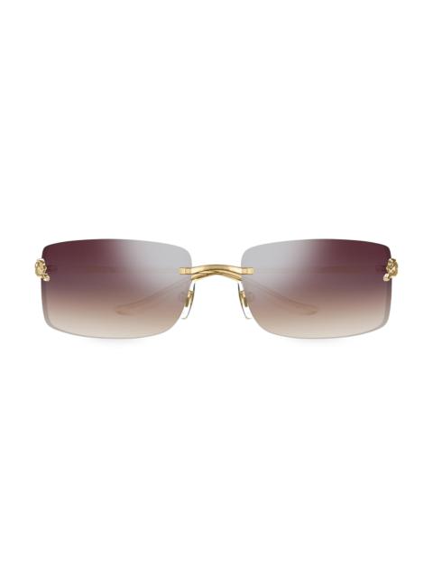 Cartier Women's Panthère Classic 71MM Rectangular Sunglasses - Gradient Burgundy Gold