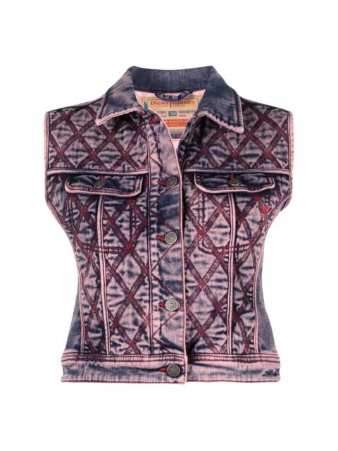 Diesel contrast-stitching cropped vest