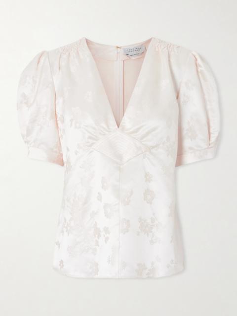 GABRIELA HEARST Oberon Floral-jacquard Silk-twill Blouse
