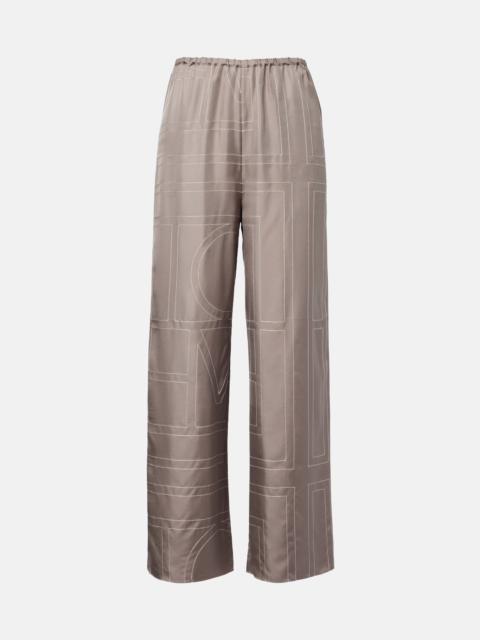 TOTEME Logo silk twill pajama pants