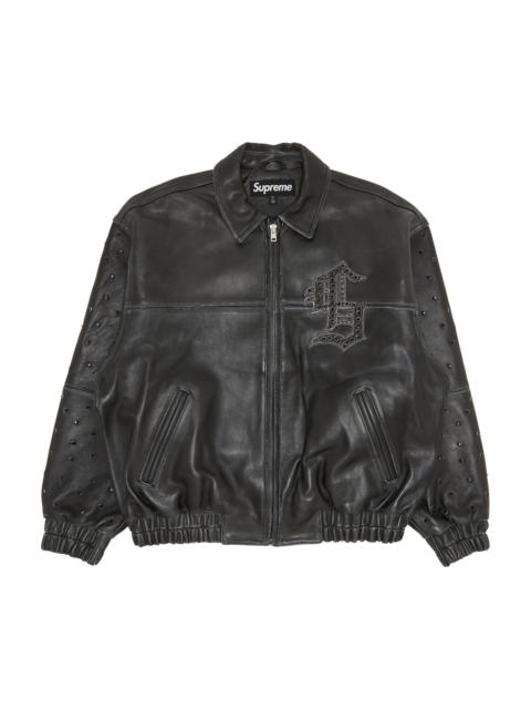 Supreme Supreme Gem Studded Leather Jacket 'Black'