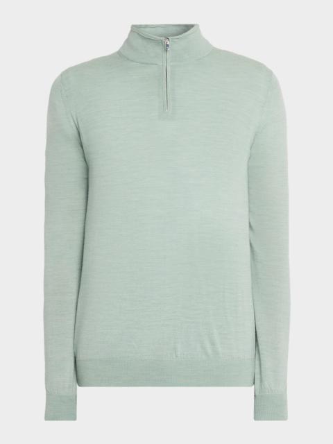 REISS Men's Blackhall Merino Wool Funnel Neck Half-Zip Sweater