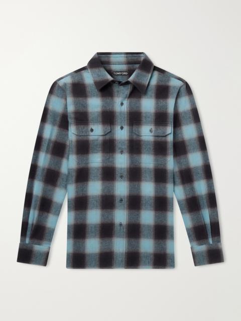 TOM FORD Checked Cotton-Flannel Shirt