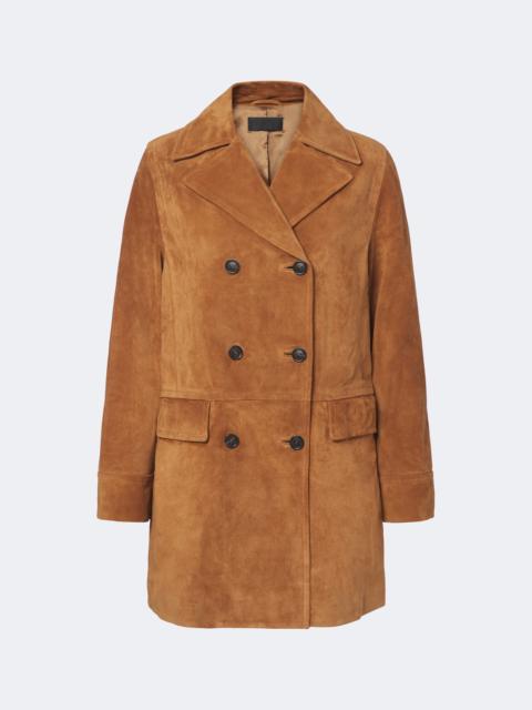 NILI LOTAN Remington double-breasted suede coat