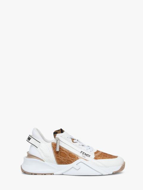 FENDI White leather low-tops