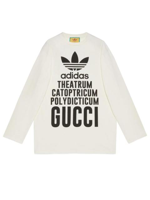 GUCCI (WMNS) Gucci x adidas Oversized Cotton Jersey Long Sleeve T-Shirt 'White' 721393-XJEXL-9095