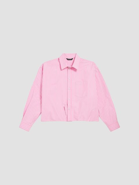 BALENCIAGA Women's Folded Shirt - Pink White