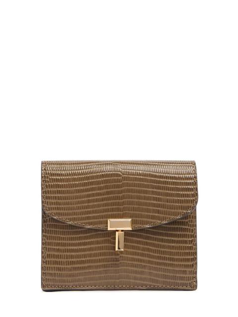 Totême T-Lock lizard embossed cardholder