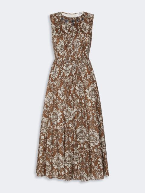'S Max Mara AGILE Printed cotton voile midi dress - BROWN GOLD