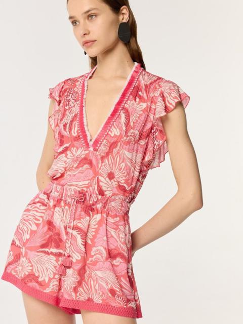Poupette St Barth Short Jumpsuit Sasha - Pink Tiger Lily