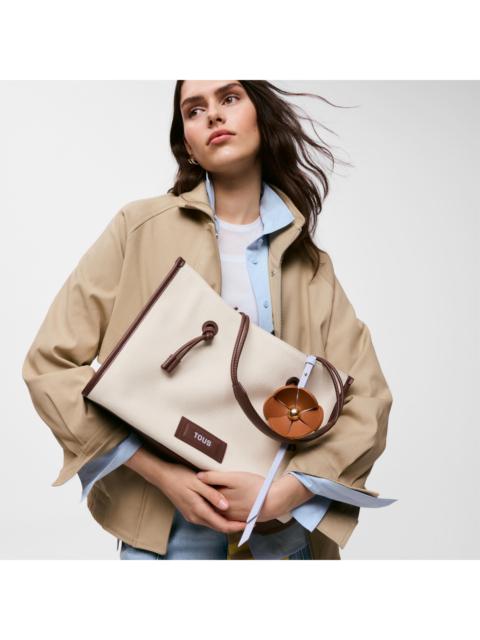 TOUS Large beige jacquard Shopping bag TOUS Summer Holidays
