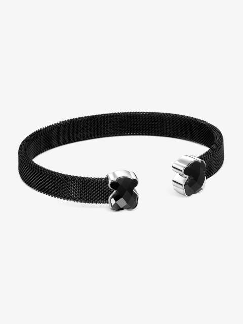 TOUS Black IP Steel Mesh Color Bracelet with Onyx