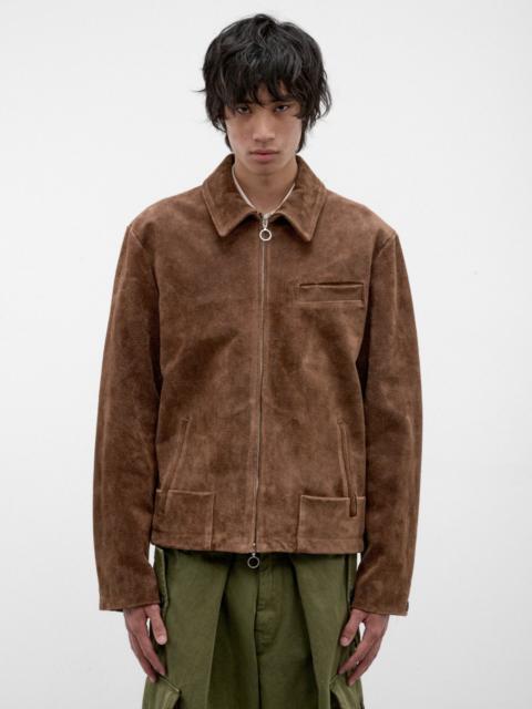 SETCHU Brown Lamb Leather Zip Jacket