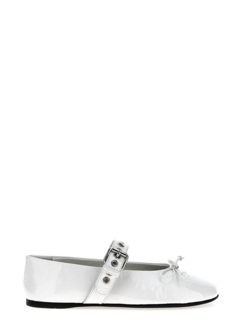 Miu Miu Buckle And Bow Ballet Flats