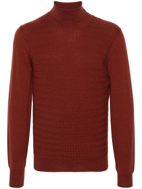 CORNELIANI embossed-knit virgin-wool jumper