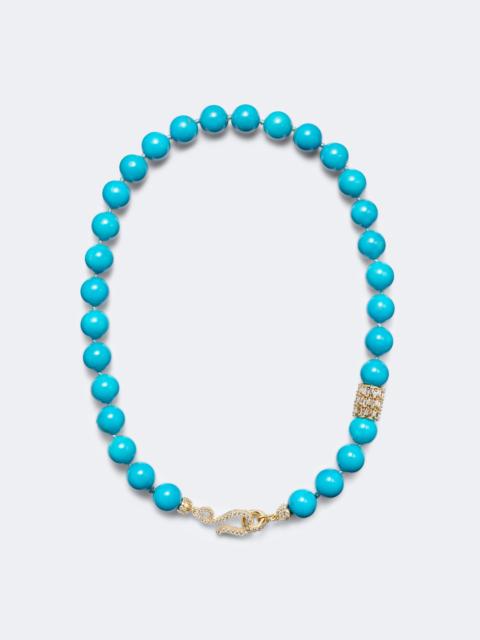 SUZANNE KALAN 18kt gold necklace with turquoise and diamonds