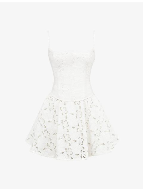 House of CB Elara broderie-anglaise cotton mini dress
