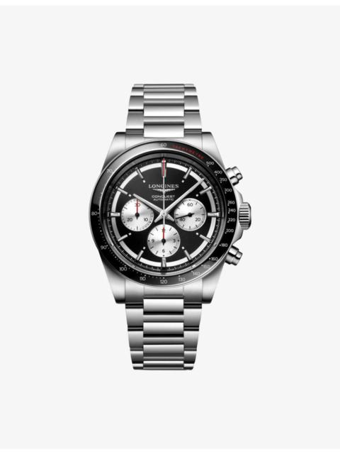 Longines L3.835.4.52.6 Conquest Chronograph Ceramic Bezel Stainless-Steel Automatic Watch