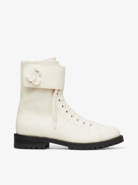 JIMMY CHOO Ceirus Flat
Latte Soft Nappa Leather Combat Boots