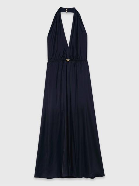 maje Backless pleated maxi dress