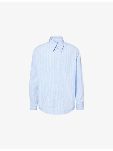 AMI Paris Pinstripe Oversized Cotton Shirt