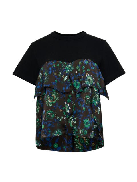 sacai Floral Print Cotton Jersey Tee