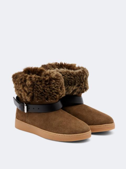 Isabel Marant Nolyz shearling-trimmed suede ankle boots