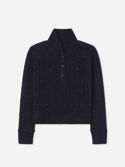 CO Cropped Henley Sweater in Wool Cashmere Blend