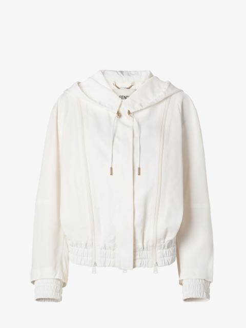 FENDI Blouson White technical viscose bomber jacket