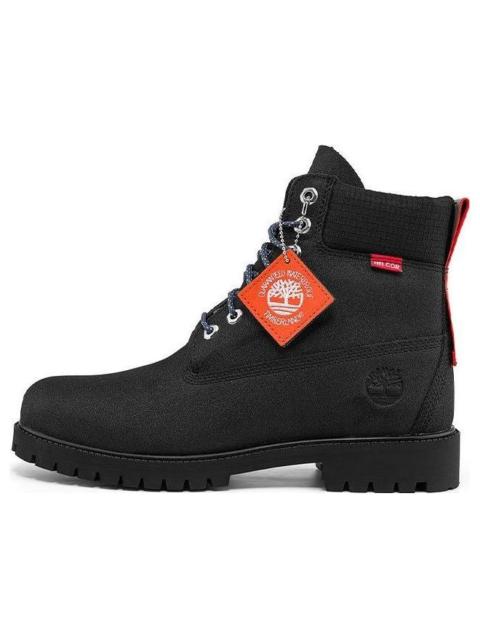 Timberland Timberland Heritage 6 Inch Waterproof Wide Fit Boots 'Black Helcor with Orange' A44NGW