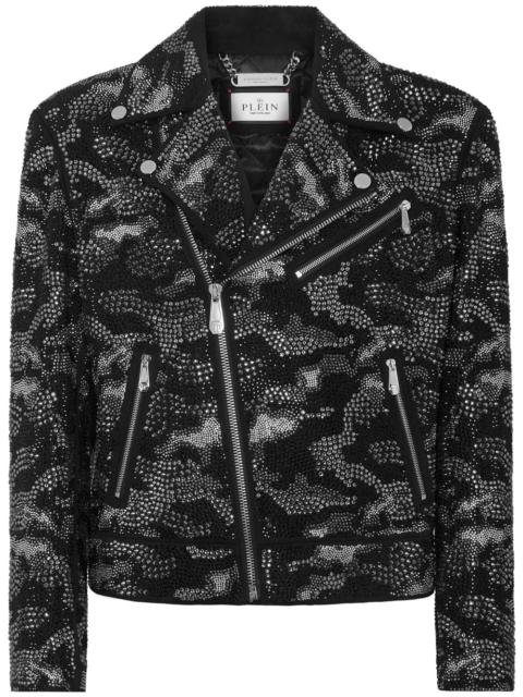 PHILIPP PLEIN camouflage biker jacket
